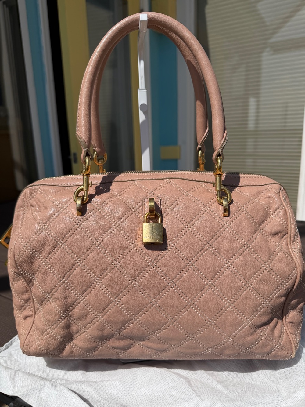 Marc Jacobs Vintage Blush Pink Quilted Leather West Side Satchel Bag
